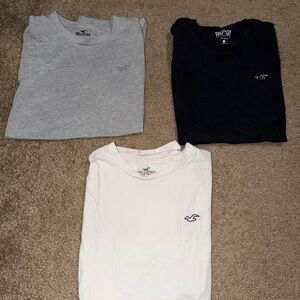 Hollister Men's T-Shirt Pack - Gray, Black, and White